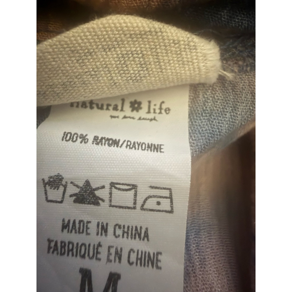 Women's Natural Life Blue Beige Tie-Dye Tiered Maxi Dress M - Picture 5 of 5